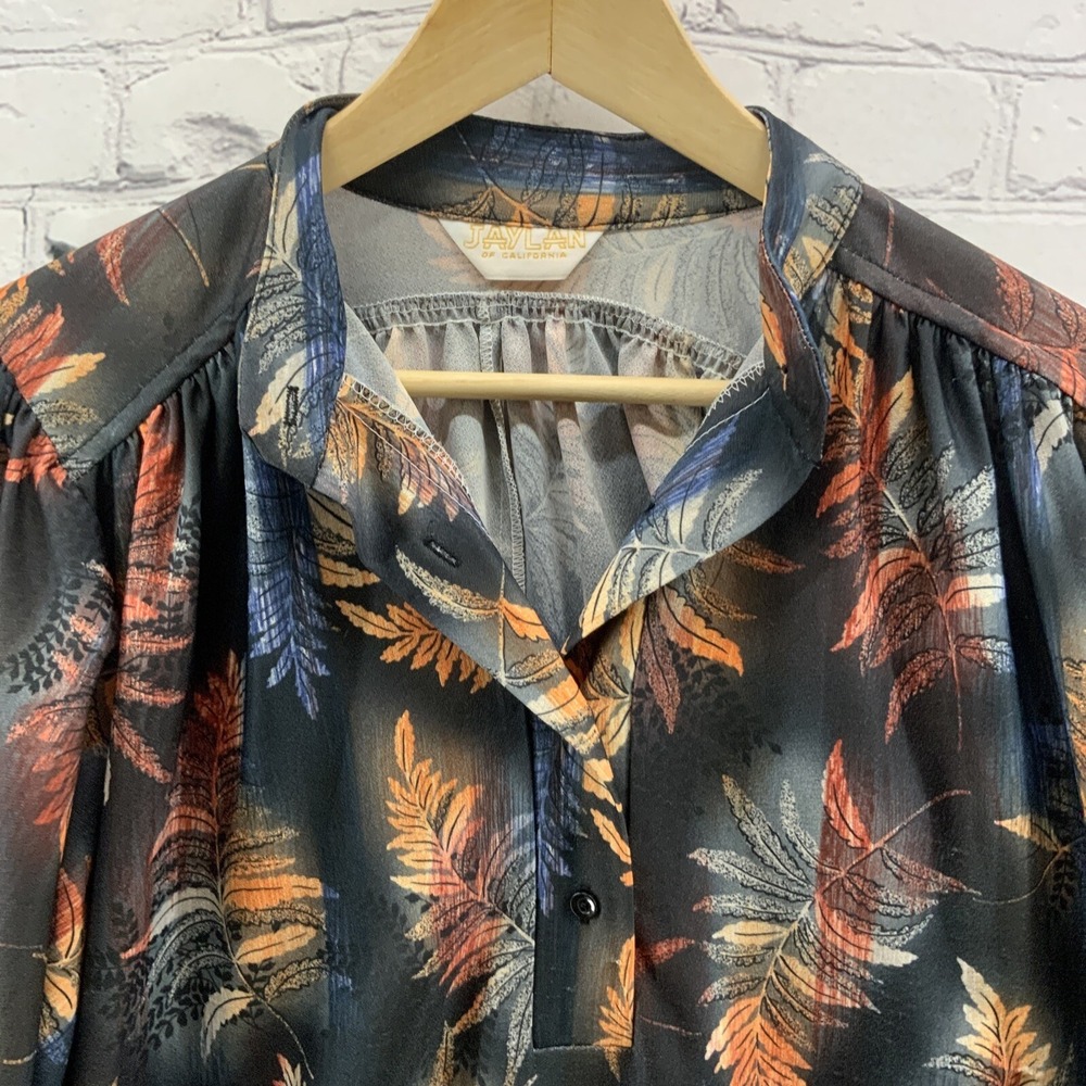 Jaylan Of California Blouse Womens Multicolored Foliage Print Vintage - Picture 2 of 8
